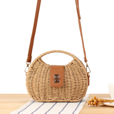 New French style fashion straw bag beach vacation beach dail