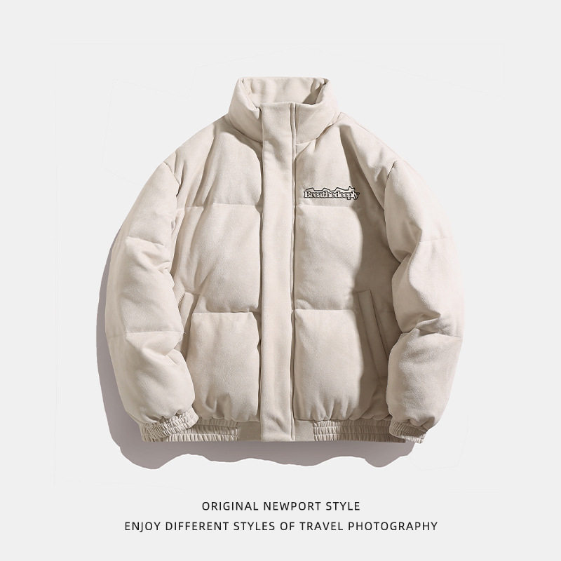 立领棉服冬季新款宽松潮流印花休闲时尚棉衣外套L5136-P90控148,男装棉衣,电商A362