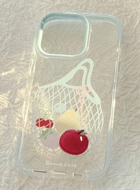 水果购物袋适用iPhone16手机壳苹果15软14promax旋转立体13透明