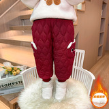 女童裤子秋冬款加绒棉裤2025新款儿童洋气时髦女冬季加厚保暖P63，童装裤子，祺妙童装