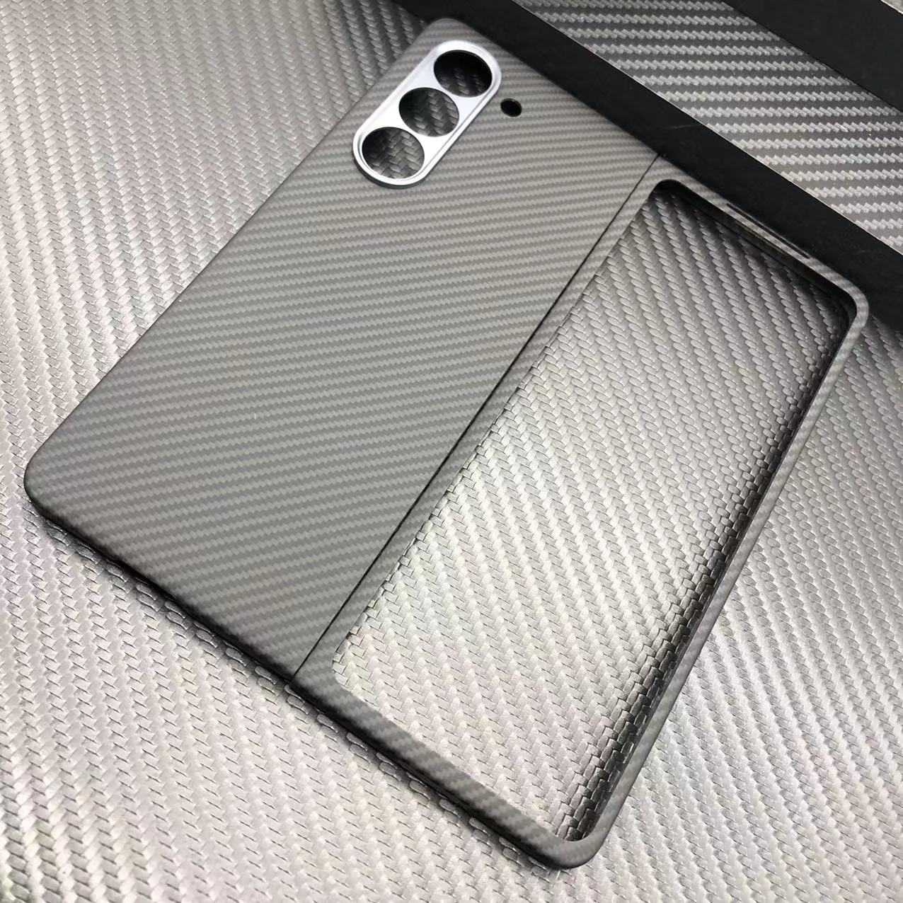 适用三星zfold5凯夫拉手机壳芳纶细纹600D三星 zfold5手机保护套