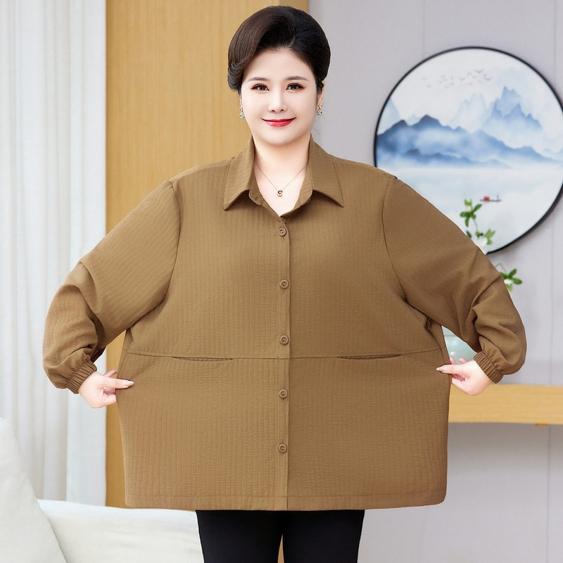 妈妈装宽松衬衫中老年休闲风