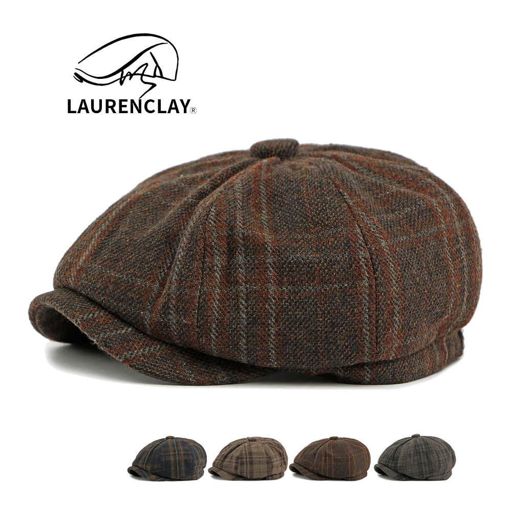 秋冬季经典八角帽女士羊毛呢贝雷帽英伦复古文艺报童帽画家帽潮