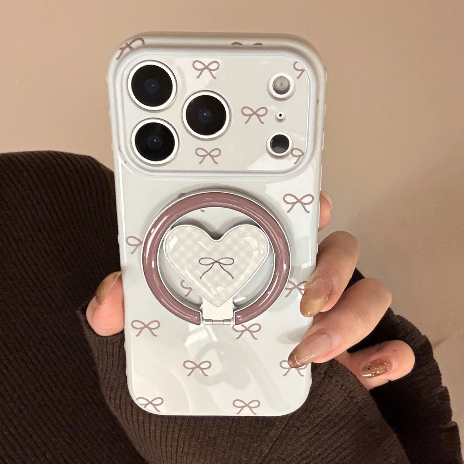 AceCase蓝蝴蝶结iphone16promax苹果17适用15手机壳14磁吸支架13复古小众12软