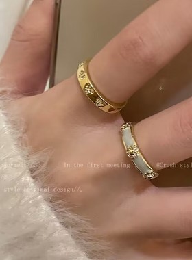 爱心开口戒指滴油温柔小众女