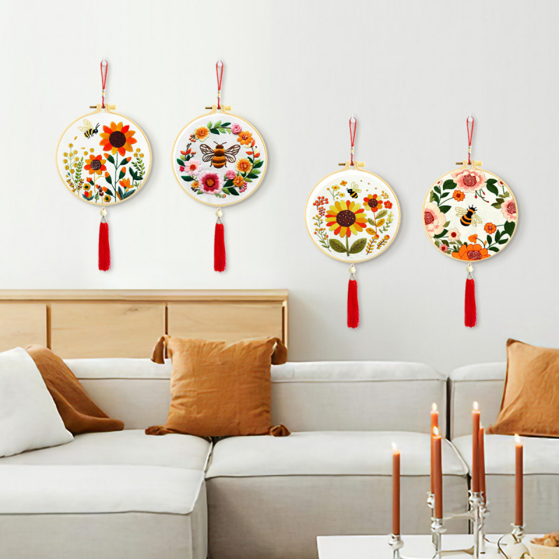 初学者刺绣十字绣向日葵蜜蜂合集2025新款仿真花卉装饰手工绣自绣