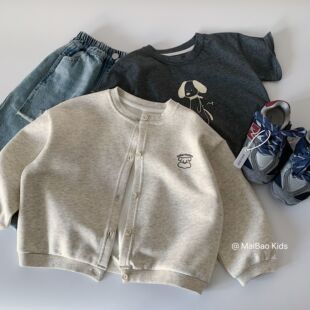 麦儿童外套2026春季新款童小狗刺绣卫衣开衫中小童洋气春装潮