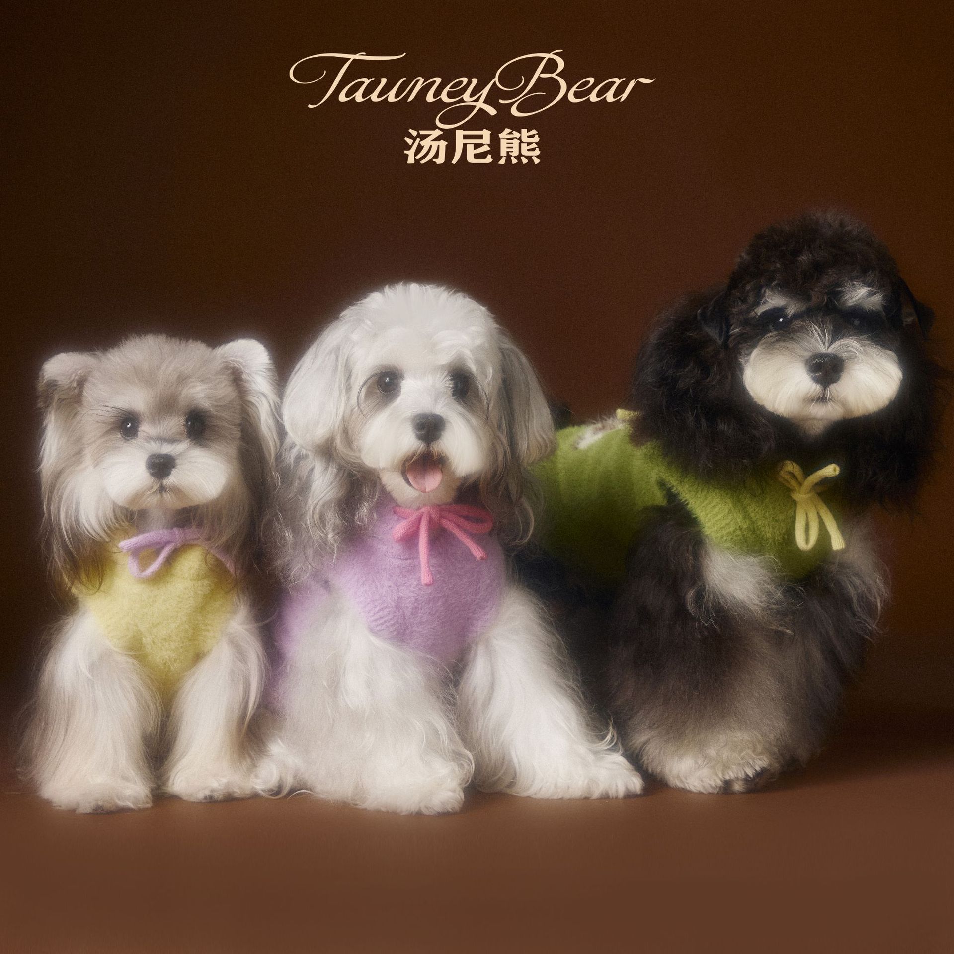 汤尼熊斑点狗连帽无袖毛衣雪纳瑞