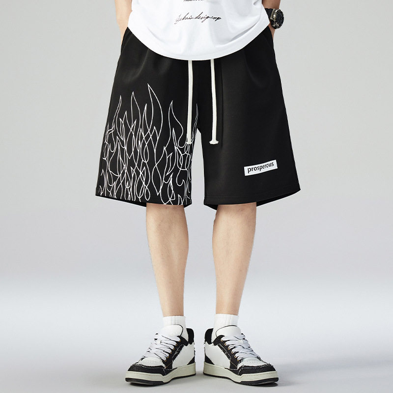 加肥大码装短裤美式休闲五分裤加加大胖子佬时尚运动中裤运动裤