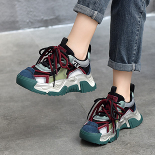 503老爹鞋运动女鞋秋款复古轻便休闲鞋厚底百搭2023年新款真皮