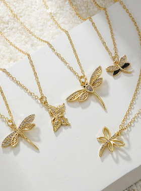 Necklace Zircon butterfly clavicle chain with accessories女