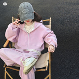 女童运动套装秋季2025新款打底衫短款外套阔腿裤三件套中大童时髦，童装休闲套装，祺儿童装