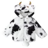 2025秋冬新款女童仿皮草大衣洋气儿童女皮毛一体连帽毛毛外套P85，童装外套，祺妙童装