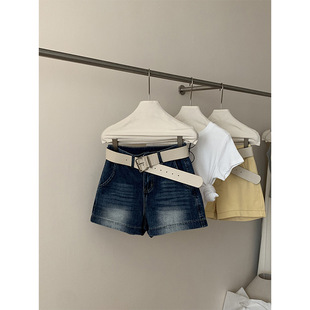 0522 女百搭包臀休闲热裤 2026夏热辣私藏美式 渐变复古水洗牛仔短裤