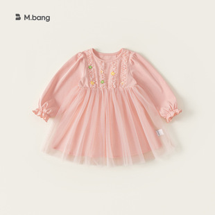 邦选湖州织里童装儿童裙子春夏新品粉色女童网纱裙甜美小童连衣裙