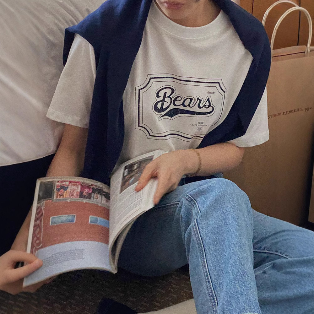 现货休闲短袖印花2024年夏季棉