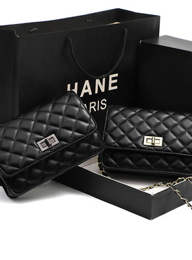 热卖25年新款羊皮小香风菱格链条斜挎包跨境百搭女士小包货源手提