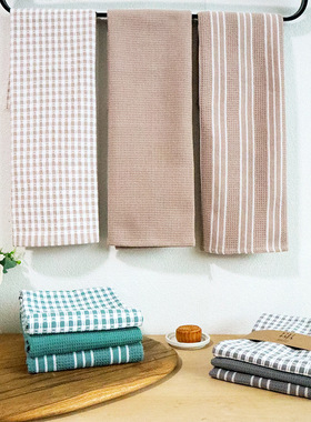 Kitchen towels家居厨房茶巾北欧风棉布艺餐巾100%棉厨房巾3件套