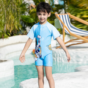 儿童泳衣童连体游泳衣宇航员小童卡通童防晒小童泳装