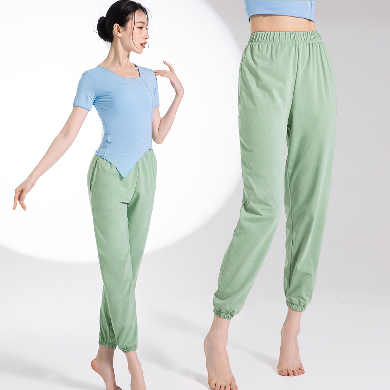 练功裤舞蹈裤现代舞萝卜裤棉夏季