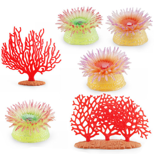 6款海葵珊瑚模型黄绿大海葵