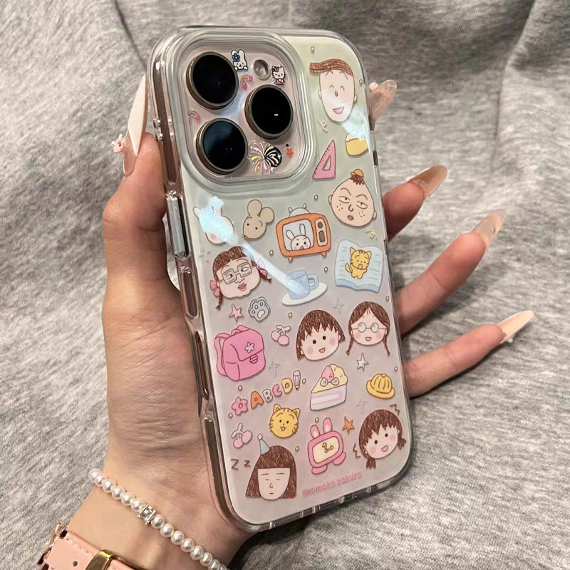 童趣小丸子适用iPhone16promax手机壳11适用苹果14动漫iPhoneXR/X