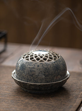 工艺品盘香炉摆件陶瓷香炉