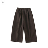 女童加绒毛呢裤2025年秋冬新款中大童纯色阔腿裤休闲九分裤直筒裤，童装裤子，祺儿童装