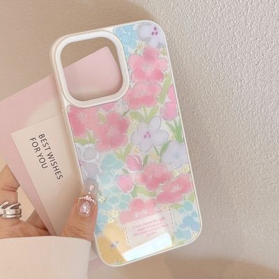AceCase鎏金花朵iPhone16手机壳苹果15小清新14适用16promax文艺12简约13甜美11少女