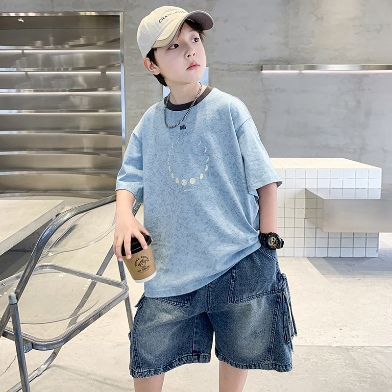 儿童装童夏装短袖T恤2025新款中大童夏季孩夏款帅气上衣t，商品下架区商品下架区，祺妙童装