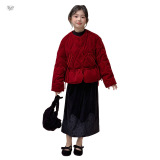 女童拜年服套装2025年冬季新款中大童加棉短款棉服裙子两件套时髦，童装休闲套装，祺儿童装