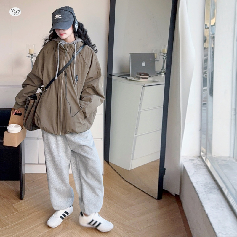 女童加厚棉衣套装2025年秋冬新款中大童工装面包服针织毛衫两件套，童装棉衣，祺儿童装