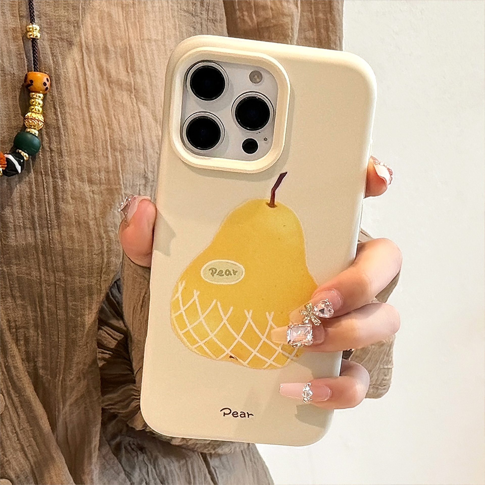 适用iphone16苹果手机壳15promax小众黄梨子13发14小清新12硅胶