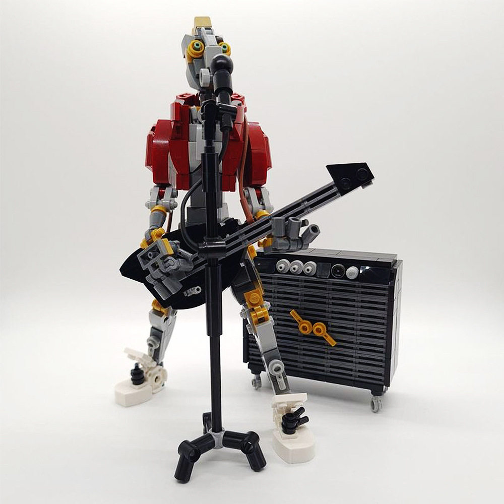 【高砖零件】乐队摇滚明星机器人演奏模型MOC-145273拼装积木玩具