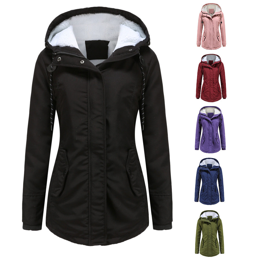 2025 thick and plush casual hooded jacket