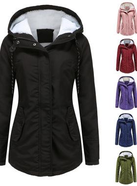 2025 thick and plush casual hooded jacket