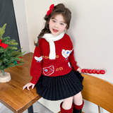 女童加厚毛衣冬装2025新款儿童针织打底衫保暖韩版女毛线衣潮P72，童装毛衣，祺妙童装