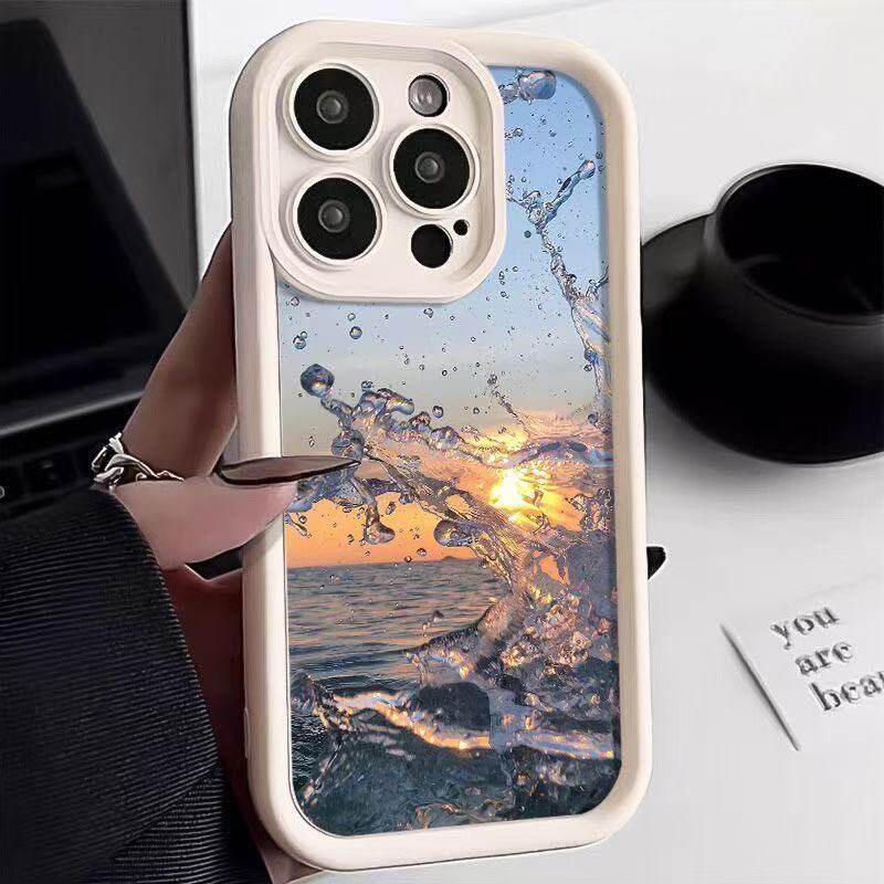 sunset waves soft case适用iphone 11 12 13 14 15 16 17 pro max XR XS MAX 7 8 PLUS