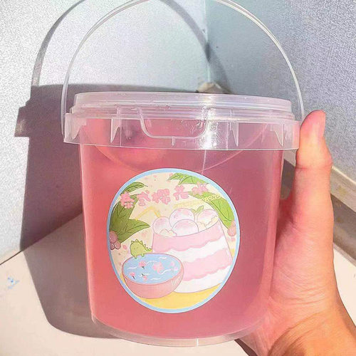 包邮手提桶假水抱抱奶假水工厂解压假水不粘手可盖泡