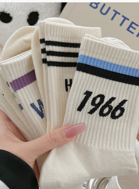 5 Pairs Women Winter Socks Cotton Breathable Warm Socks 女袜