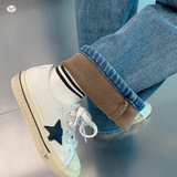 女童2025年冬季新款后袋笑脸刺绣加绒牛仔裤女大童户外保暖阔腿裤，童装裤子，祺儿童装