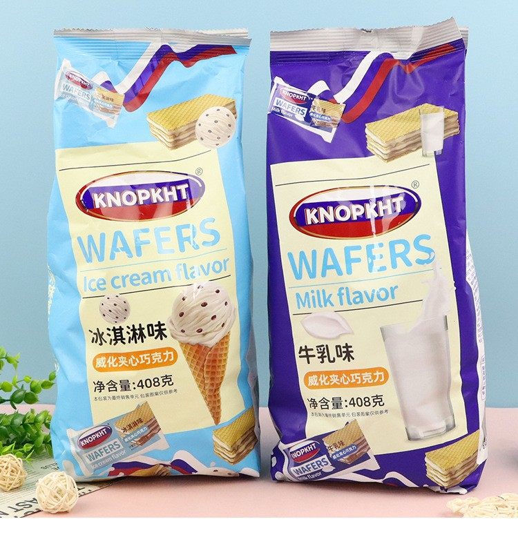 熊三岁knopkht威化408g*1-3袋wafers饼干早餐办公室下午茶小零食