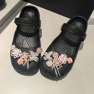 AI LIFE芭蕾洞洞鞋配饰鞋花粉串珠手工少女鞋扣扣适配Cross/Crocs