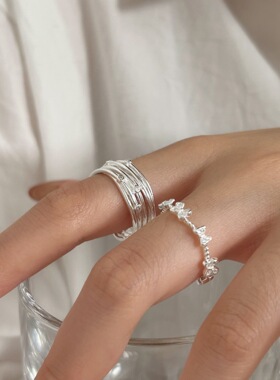 持恒S925纯银小蝴蝶开口戒指女韩国新款潮气质级感缠绕爆款指环