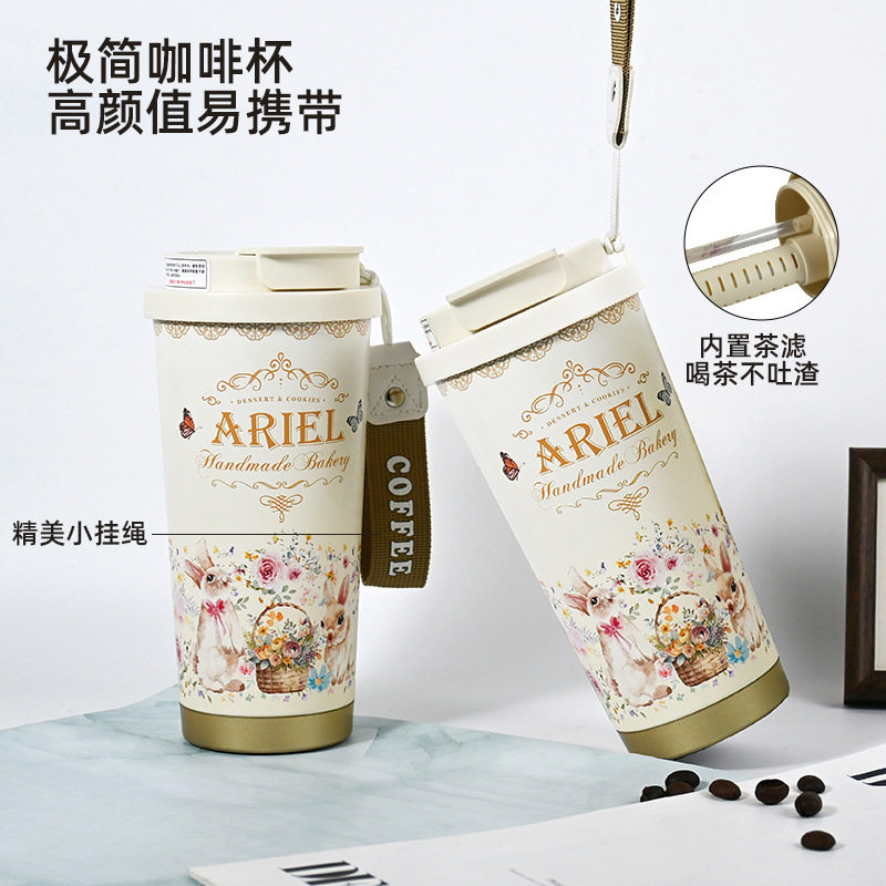 新款陶瓷涂层内胆不锈钢咖啡杯可保冷/保温杯
