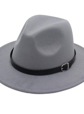 黑色礼帽英伦演出春夏藏式礼帽男大头围复古毛呢藏式爵士帽欧美风