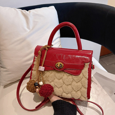 秋冬都市简约单肩包车缝线