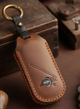 适用宝马mini钥匙扣countryman cooper one车用保护套包迷你真皮