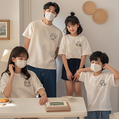 100%纯棉幼儿园班服短袖t亲子装
