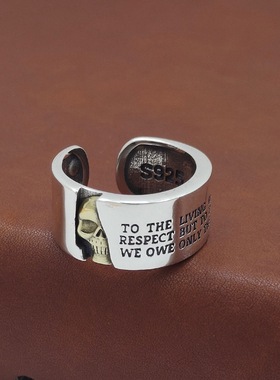 字母骷髅头开口戒指手饰戒指时尚